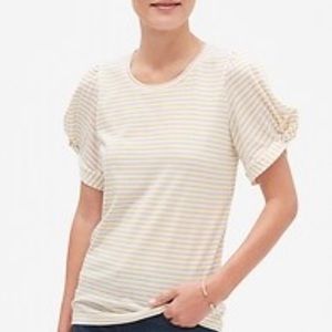 Mustard and White Striped Tee